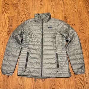 Patagonia Gray Down Jacket Long Sleeve Large Warm outwear oudoors Goosedown